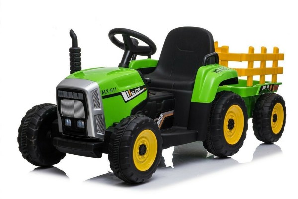 Traktor + Anhänger 2x 25 Watt Motor Kinder Elektroauto Fernbedienung Auto Elektrofahrzeug